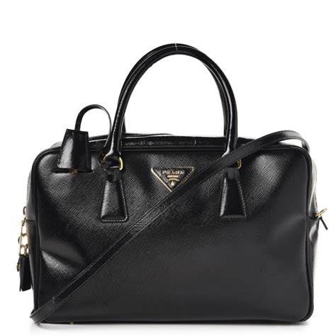 PRADA Saffiano Vernice Bauletto Black 1499292 .